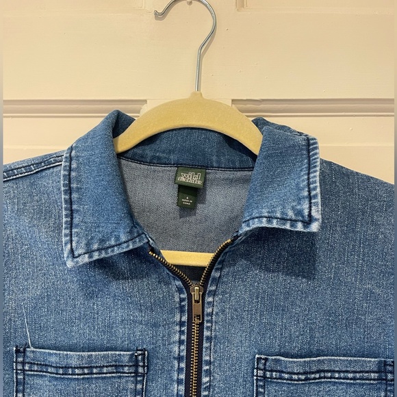 NWOT Wild Fable Women's Jumpsuit Denim S Long Sleeve Zip Durable - Picture 5 of 6